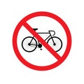 Vector flat simple no bicycle road sign