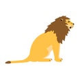 Vector flat sitting lion