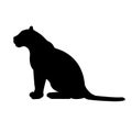 Vector flat sitting tiger silhouette