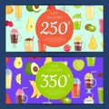 Vector flat smoothie discount or gift illustration