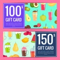 Vector flat smoothie discount gift templates illustration