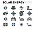 Vector flat solar energy icons set Royalty Free Stock Photo
