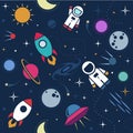 Vector flat space design seamless pattern