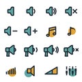 Vector flat speaker icons set