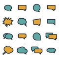 Vector flat speech bubbles icons set