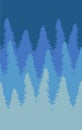 Vector flat spruce tree forest silhouette