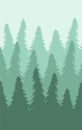 Vector flat spruce tree forest silhouette