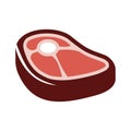 Vector flat steak icon on white background Royalty Free Stock Photo