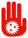 Vector Flat Stop Coronavirus Hand Icon Royalty Free Stock Photo