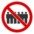 Vector Flat Stop People Line Icon