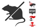 Vector Flat Stop Rats Icon with Bonus Icons