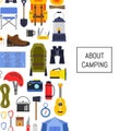 Vector flat style camping elements background illustration Royalty Free Stock Photo