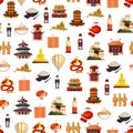 Vector flat style china elements pattern Royalty Free Stock Photo