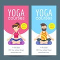 Vector flat style design template for yoga flyer.