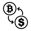 Bitcoin and Dollar exchange illustration