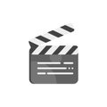 Vector flat style illustration of clapboard. Icon for web