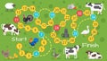 Kids farm board game template