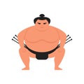 Vector flat style illustration of sumo wrestler