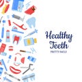 Vector flat style teeth hygiene background Royalty Free Stock Photo