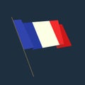 Vector flat style waving France flag