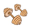 Vector flat stylized sport dumbbells