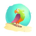 Vector flat summer cartoon bird illustration. Royalty Free Stock Photo