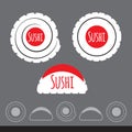 Vector flat sushi icon set. Simple design