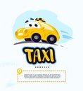 Vector flat taxi car illustration