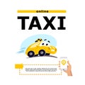 Vector flat taxi car illustration