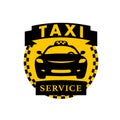 Vector flat taxi logo isolated on white background.