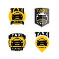 Vector flat taxi logo isolated on white background.