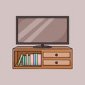 vector flat television illustration hand drawn Royalty Free Stock Photo