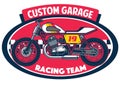 Flat tracker motorcycle badge design