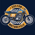 Flat tracker motorcycle badge