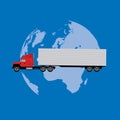 Vector flat transportation concept icon illustration. Truck.