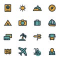 Vector flat travel icons set Royalty Free Stock Photo