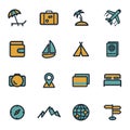 Vector flat travel icons set Royalty Free Stock Photo