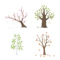 Vector flat tree set isolated.