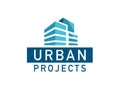 Vector flat urban construction company logo design template. Royalty Free Stock Photo