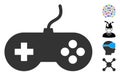 Vector Flat Video Games Icon with Bonus Icons Royalty Free Stock Photo