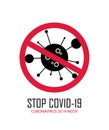 Vector Flat virus icon. Coronavirus sign of Stop Covid-19. 2019-nCoV epidemic. Royalty Free Stock Photo