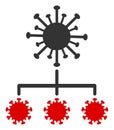 Vector Flat Virus Replication Icon