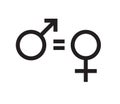 Vector flat woman equality sign