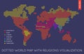Vector Flat World Map Infographic. Map of the World. Royalty Free Stock Photo