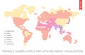 Vector Flat World Map Infographic. Map of the World.