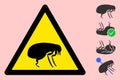 Vector Flea Warning Triangle Sign Icon