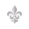 Vector Fleur de lis ornament icon on white background. Royal heraldic symbol. Vector illustration