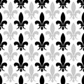 Vector fleur de lis seamless pattern in black and white