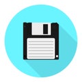 Vector floppy disk icon. Information carrier flat icon.