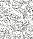 Vector floral background of drawn lines Royalty Free Stock Photo